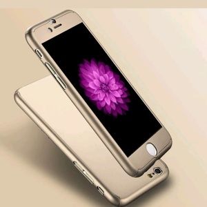 iPhone 7 case protection gold screen 9H